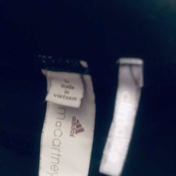 Adidas by Stella McCartney size Large black cropped leggings mesh detail - Picture 10 of 12